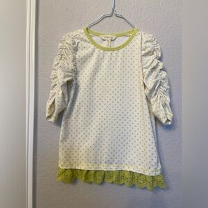 Matilda Jane Rehearsal Time Tee Tunic Shirt- Make Believe Lime Green Size 6